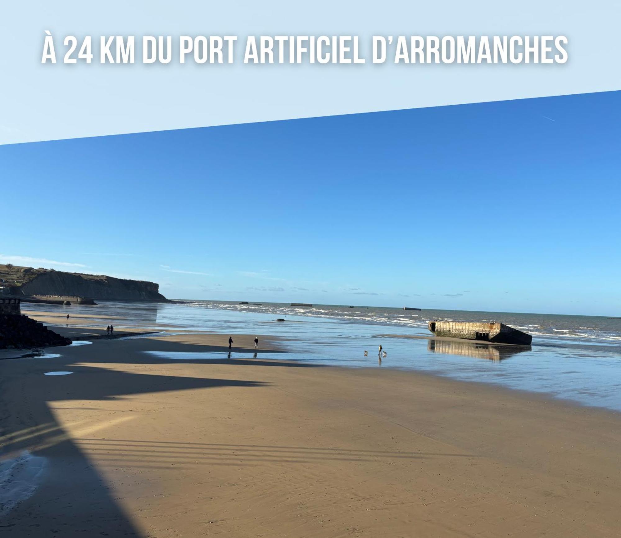 Maison rénovée 800 m plage Omaha beach avec extérieur aménagé proche Port en Bessin Vierville-sur-Mer Exterior foto